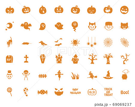ハロウィン ハロウィーン シンプルなアイコン素材集のイラスト素材 ハロウィン ハロウィーン シンプルなアイコン素材集のイラスト素材