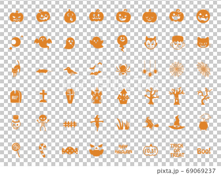 ハロウィン ハロウィーン シンプルなアイコン素材集のイラスト素材 ハロウィン ハロウィーン シンプルなアイコン素材集のイラスト素材