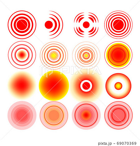 Throat Pain Circle Or Localization Mark Set Vector 69070369