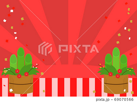 正月 門松の背景イラストのイラスト素材