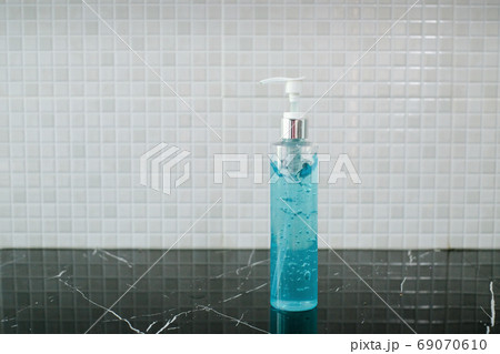 Sanitizer on black background with copy space for design ,hygien Sanitizer on black background with copy space for design ,hygien 69070610