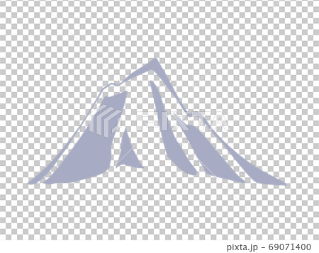 シルエットデザイン風 険しい山 白背景 のイラスト素材