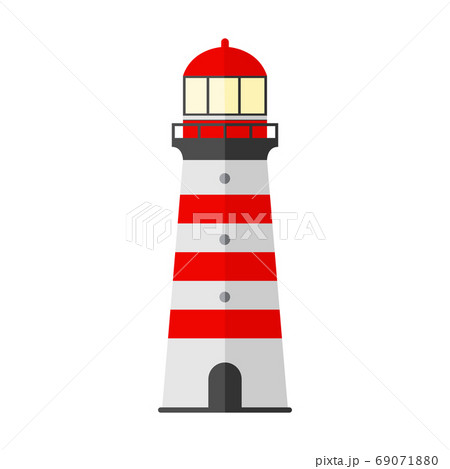 Searchlight Lighthouse towers for marine navigation of ships icon. Vector Illustration 69071880