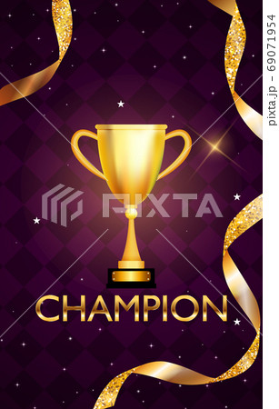 Champion Background with Winner trophy gold cup. Vector Illustration Champion Background with Winner trophy gold cup. Vector Illustration 69071954