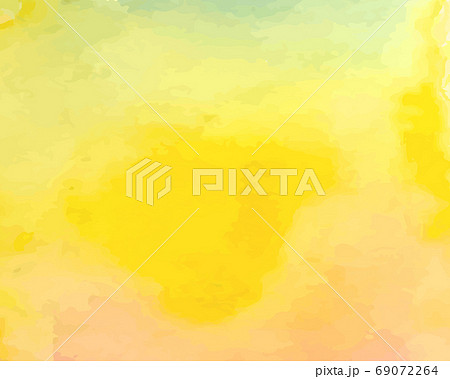 水彩の背景 空 にじみ ぼかし 絵の具 フレーム テクスチャ 黄色 緑 オレンジのイラスト素材
