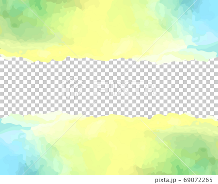 水彩の背景／空／にじみ／ぼかし／絵の具／フレーム／テクスチャ／緑 