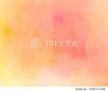 水彩の背景 空 にじみ ぼかし 絵の具 フレーム テクスチャ オレンジ 黄色 ピンク 赤のイラスト素材