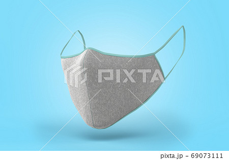 reusable grey masks 3d render image on blue...のイラスト素材 [69073111] - PIXTA
