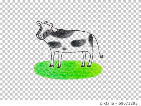 丑年　芝生の上の牛 69073298