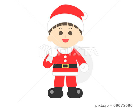 男の子のサンタクロースのイラスト 69075690