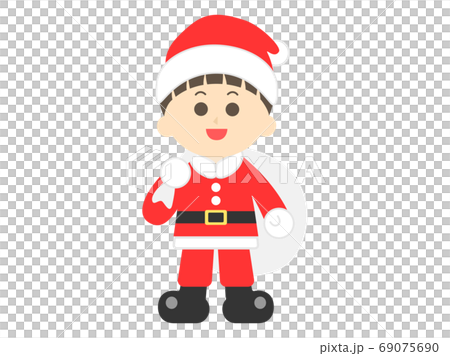 男の子のサンタクロースのイラスト 69075690