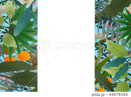 ジャングル風のタイトル背景のイラスト素材
