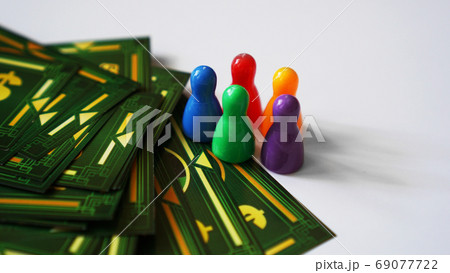 01-09-2020 Minsk,Belarus Board game Monopoly with money and plastic chips 69077722