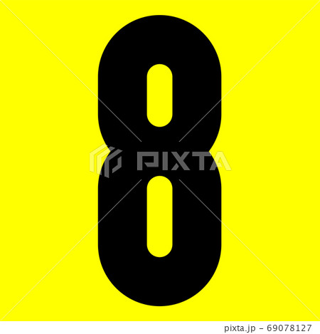 Dark modern font. Trendy alphabet, black vector number on a yellow background, vector illustration 10eps Dark modern font. Trendy alphabet, black vector number on a yellow background, vector illustration 10eps 69078127