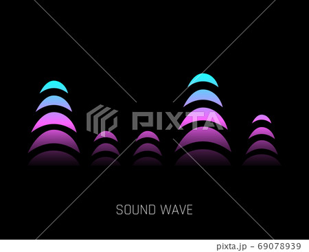 Vector music sound waves. Audio digital equalizer technology, console panel, musical pulse. Dark background Vector music sound waves. Audio digital equalizer technology, console panel, musical pulse. Dark background 69078939