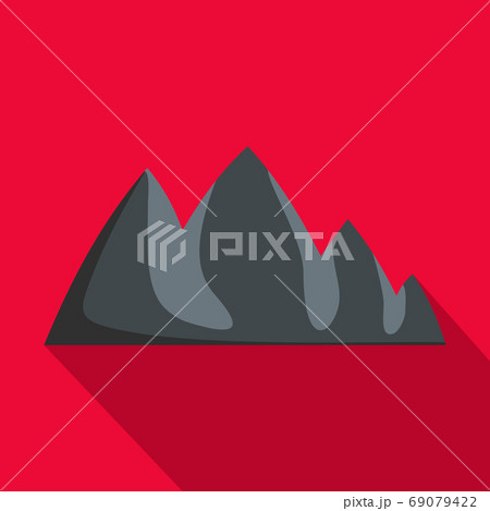 Rock climbing icon, flat style. Rock climbing icon, flat style. 69079422
