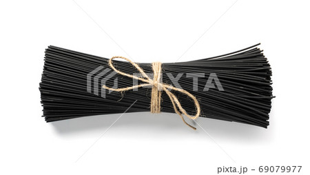 Raw Black Spaghetti, Dry Pasta with Cuttlefish Ink 69079977