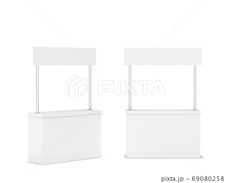 Blank promo counter stand mockup Blank promo counter stand mockup 69080258