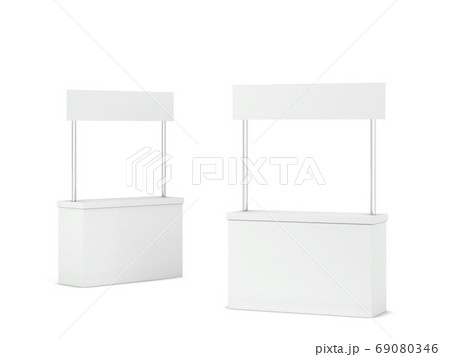 Blank promo counter stand mockup Blank promo counter stand mockup 69080346
