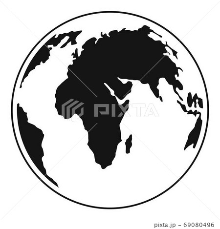 Round planet icon, simple style. Round planet icon, simple style. 69080496