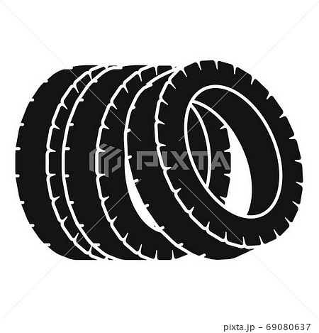 Pile of tire icon, simple style. 69080637