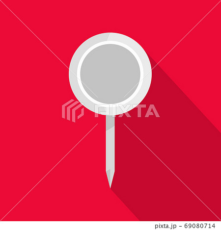 Round pin icon, flat style. 69080714