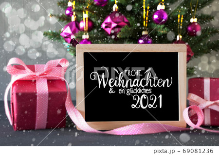 Christmas Tree, Pink Gift, Bokeh, Glueckliches 69081236