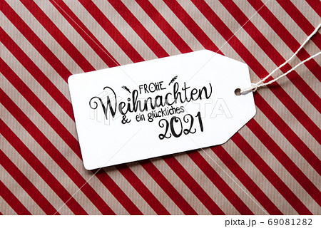 Red Wrapping Paper, Label, Glueckliches 2021 Means Red Wrapping Paper, Label, Glueckliches 2021 Means 69081282