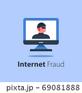 Cyber crime, computer monitor, online security, safe internet access, antivirus software 69081888