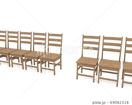 Row of wooden chairs 69082318