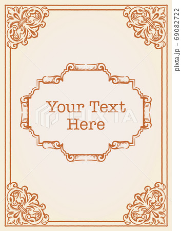 アンティーク風フレームとデザイン素材 ルネサンス ゴシック風のイラスト素材