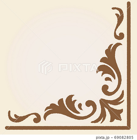 アンティーク風フレームに使えるコーナー素材のイラスト素材