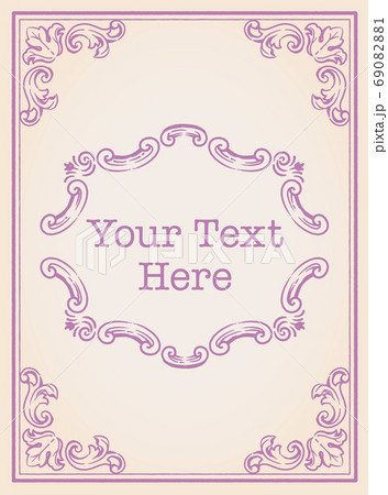 アンティーク風フレームとデザイン素材。ロココ、バロック風 69082881