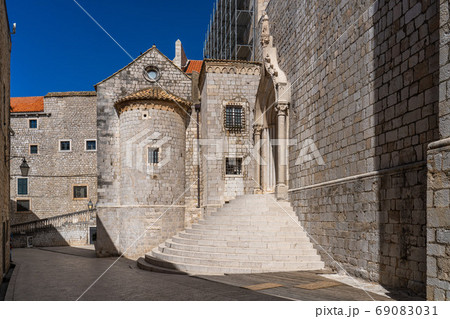 Iconic steps leading to the Dominican Monastery in Dubrovnik, Croatia Iconic steps leading to the Dominican Monastery in Dubrovnik, Croatia 69083031