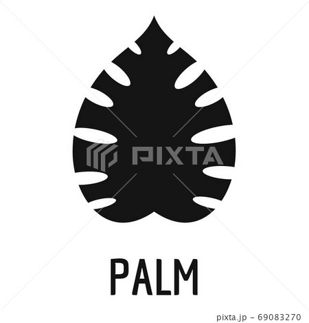 Palm leaf icon, simple black style Palm leaf icon, simple black style 69083270