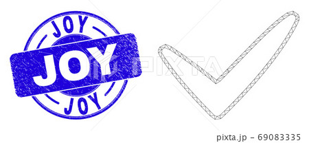 Blue Scratched Joy Stamp Seal and Web Carcass Yes Tick 69083335