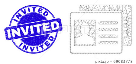 Blue Distress Invited Stamp Seal and Web Carcass User Id Cards 69083778