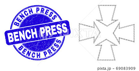 Blue Grunge Bench Press Stamp and Web Mesh Shrink Arrows Blue Grunge Bench Press Stamp and Web Mesh Shrink Arrows 69083909