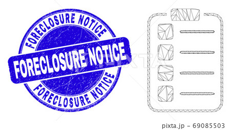 Blue Grunge Foreclosure Notice Seal and Web Carcass List Items Pad 69085503