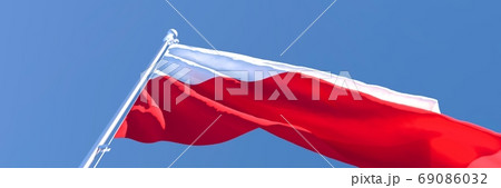 3D rendering of the national flag of Poland waving in the wind 69086032
