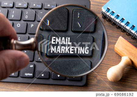 EMAIL MARKETING concept. Market research and sales. Computer keyboard EMAIL MARKETING concept. Market research and sales. Computer keyboard 69086192