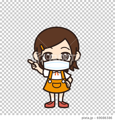 Girl pointing mask Girl pointing mask 69086386