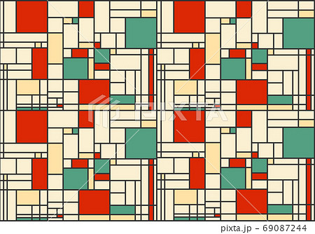 Mondrian Pattern Background Pattern Beige Stock Illustration
