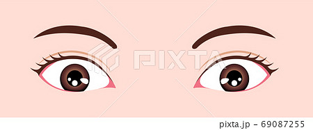 目 眼の種類 ベクターイラスト 上三白眼のイラスト素材