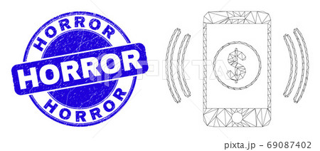 Blue Grunge Horror Stamp and Web Carcass Financial Smartphone Vibration 69087402