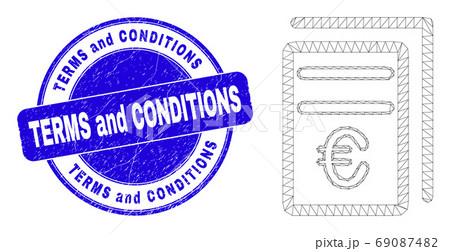 Blue Grunge Terms and Conditions Stamp and Web Carcass Euro Price Pages 69087482