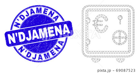 Blue Grunge N'Djamena Stamp Seal and Web Carcass Euro Banking Safe Blue Grunge N'Djamena Stamp Seal and Web Carcass Euro Banking Safe 69087523