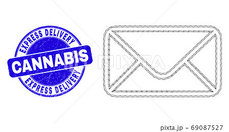 Blue Grunge Express Delivery Cannabis Seal and Web Carcass Envelope 69087527