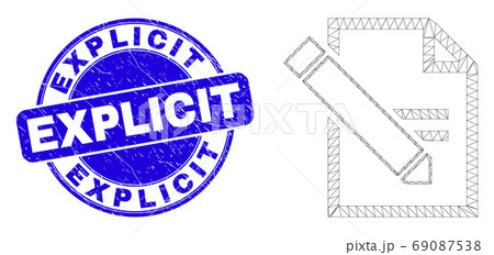 Blue Scratched Explicit Seal and Web Mesh Edit Text Page Blue Scratched Explicit Seal and Web Mesh Edit Text Page 69087538