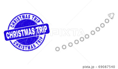 Blue Scratched Christmas Trip Seal and Web Carcass Dotted up Trend Arrow 69087540